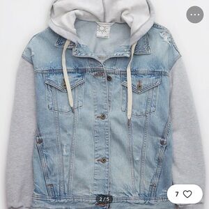 Aerie Offline Hooded Denim Jacket w